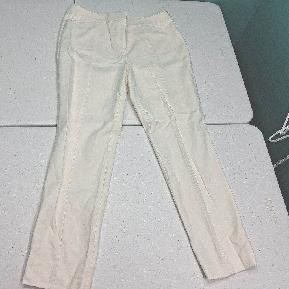 Chico's So Slimming Pants Size 1.5 Off-White Straight Leg Trousers Career Chic